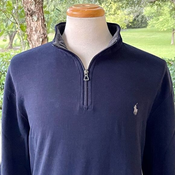 Polo by Ralph Lauren Navy 1/2 Zip Pullover Sweater. Size XXL. - Picture 2 of 8